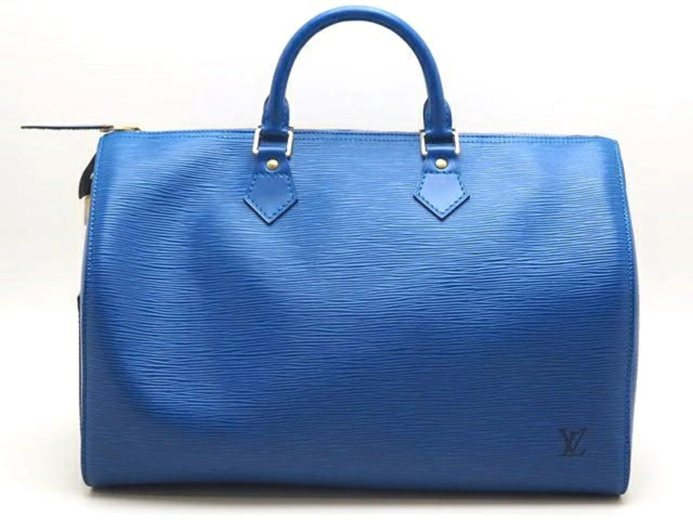 LOUIS VUITTON Speedy Handbag Epi Leather Toledo Blue